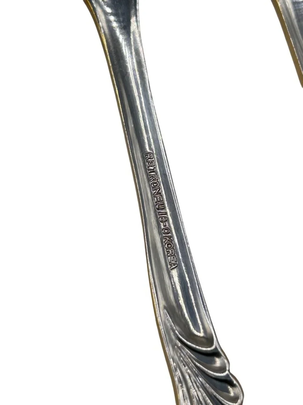 Set Of 4 RetroNaeu Linda Stainless Steel Teaspoons With Gold Accent flatware